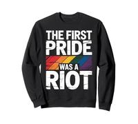 Pride First Was A Riot Vintage Distressed Rainbow Flag Sweatshirt