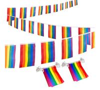 Pride Flag Bunting, Pride Decorations Banner, Lgbtq Lesbian Decoration Flag, Rainbow Trans Bisexual Pansexual Banner for Garden Outdoor Lndoor Party