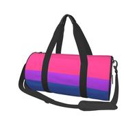 Pride Flag Print Round Duffel Bag, Canvas Overnight Travel Tote Bag, Waterproof and Tear-Resistant.Foldable Weekend Travel Bag
