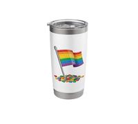Pride Flag Rainbow Flag Happy Pride Month Brick Builder Stainless Steel Insulated Tumbler