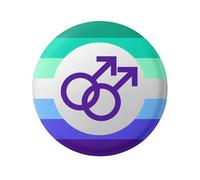 Pride Gay Male MLM Man Loving Man Gay Male Symbol Flag Design Support Badge 1in 25mm