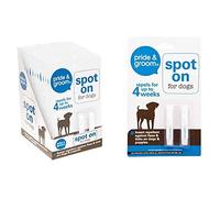 Pride & Groom 12 Pack spot on flea tick lice repellent pet grooming kit 24 Pipettes in total of spot on treatment for dogs
