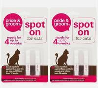 Pride & Groom Spot On for Cats Flea & Tick Repellent 4 tubes in 2 Pack