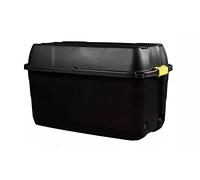 Pride Home and Garden 175L Extra Large Black Storage Box with Secure Lid - Durable Stackable Plastic Storage Container for Home, Garage, Garden, Loft & Utility Storage, Ideal for Tools
