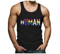 Pride Human Vest - LGBT Flag Rainbow Gay Transgender Bisexual Men Non-Binary Pansexual Clothing Clothes Vest Tank Top Pride Tank Top Sleeveless Shirt Pride Outfits Gay Pride Vest Pride Tops