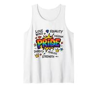Pride LBGTQ Rights Equality Equal Freedom Love Peace Tank Top