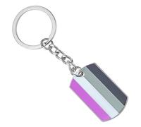 Pride LGBTQI+ Flag Dog Tag Keychain (Asexual)