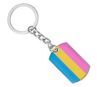 Pride LGBTQI+ Flag Dog Tag Keychain (Pansexual)
