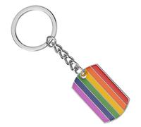 Pride LGBTQI+ Flag Dog Tag Keychain (Rainbow)