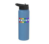 Pride Love Hearts LGBTQI Community Pride Month Celebration Stainless Steel Insulated Water Bottle