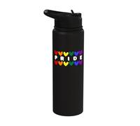 Pride Love Hearts LGBTQI Community Pride Month Celebration Stainless Steel Insulated Water Bottle