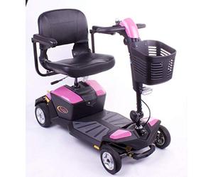 Pride Mobility Apex Rapid Mobility Scooter - Compact Travel Power Scooter - Portable, Pink