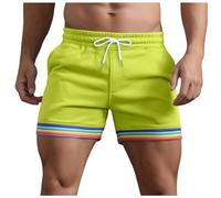 Pride Month 2024 Men's Shorts Rainbow Shorts Men LGBTQI+ Men's Swim Trunks Swimming Shorts Board Shorts Cotton Beach Shorts Gay Pride Clothing Rainbow Pants Pocket Loose Casual Sports Running Shorts
