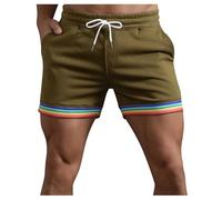 Pride Month 2024 Men's Shorts Rainbow Shorts Men LGBTQI+ Men's Swim Trunks Swimming Shorts Board Shorts Cotton Beach Shorts Gay Pride Clothing Rainbow Pants Pocket Loose Casual Sports Running Shorts