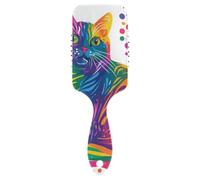Pride Month A Colorful Cat gentle long hair brush Designed wet dry brush for wet hair with Ergonomic handle cepillo para cabello