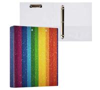 Pride Month A Rainbow Stripe 1 & 1/2 Inch Binder 3 Rings With Pocket 1/2 Pack Various Binder Hard Cover