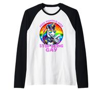 Pride Month is Over Stop Being Gay Unicorn Funny Gay Humor Raglan Baseball Tee