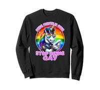 PRIDE MONTH IS OVER STOP BEING GAY Unicorn Funny Gay Humor Sweatshirt