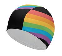Pride Month LGBTQ Rainbow Gay Pride Print Swimming Cap Swim Hats Unisex Long Hair Swimming Cap Decor for Men and Women Adult