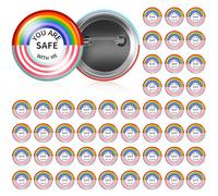 Pride Month Pins Round Rainbow Flag Lapel Pins LGBTQ Brooch Badges for Gay Lesbian Bisexual Pride Parades Party Supplies Decorations Accessories, 24pcs, Tinplate, no gemstone
