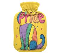 Pride Month Rainbow Cat Cute hot Water Bottle with Soft Cover, 1L hot compresses for The Body for Arthritis, Neck Shoulder Warmer, bolsas para agua Caliente