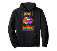 Pride Month Rainbow Flag I Licked It So Its Mine LGBTQ Pullover Hoodie, Adult Unisex, Black, Medium
