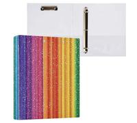 Pride Month Rainbow Stripes 1 And A Half Inch Notebook Binder 3 Rings With Inner Pockets 1/2 Pack Various Binder Hard Cover