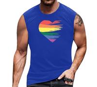 Pride Month Tank Top for Men Gay Pride T-Shirts LGBTQ Outfits Rainbow Love Heart Graphic Sleeveless LGBT Equality Tee Tops