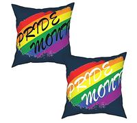 Pride Month Throw Pillow Cover Set of 2, LGBT Pride Flag Rainbow Decorative Pillowcases Cushion Cover for Sofa Bedroom Car (Pride Month, 18" x 18")