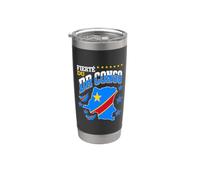 Pride of DR Congo Flag Inside Congo Map with National Emblem Stainless Steel Insulated Tumbler