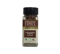 Pride of India - Cinnamon Bark Whole - Freshly Sourced from India - Gourmet Whole Spice - Strong Aroma - Perfect for Cooking & Baking - Easy to Use - 0.8 oz. Small Dual Sifter Bottle