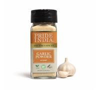 Pride Of India - Organic Garlic Fine Ground, 3oz (85gm) Dual Sifter Jar, Authentic Indian Staple Spice- Perfect Seasoning for Pasta, Soup