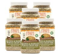 Pride Of India - PACK of 6 - Quinoa & Basmati Whole Grain Mix - Brown Rice Quinoa Supergrain, 3 lbs Jar