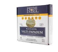 Pride Of India - Salty Black Bean Namkeen Papadum Lentil Crisp - Pack of 6-10 count Box (3.53oz - 100gm) - Lentil Chips, Gluten-Free Crackers, Healthy Snacks, Indian Snacks, Lentil Crackers