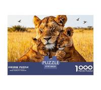 Pride of Lions on The Grassland Jigsaw Puzzles for Adults Animal Puzzle Game 1000 Pieces Brain Challenge for Adults Gifts 38x26cm/1000pcs