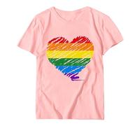 Pride Outfits Women, Pride Tshirts Women, Pride T Shirt Women Rainbow Flag Heart Shirts Pride Month T-Shirt Short Sleeve Tops Ladies Summer Tops Pride Clothing Women