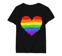 Pride Outfits Women, Pride Tshirts Women, Pride T Shirt Women Rainbow Flag Heart Shirts Pride Month T-Shirt Short Sleeve Tops Ladies Summer Tops Pride Clothing Women
