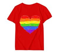 Pride Outfits Women, Pride Tshirts Women, Pride T Shirt Women Rainbow Flag Heart Shirts Pride Month T-Shirt Short Sleeve Tops Ladies Summer Tops Pride Clothing Women