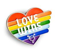 Pride Pin with "LOVE WINS", Heart Pins as Pride Accessories for Shirt,LGBTQ Flag Badge for Progress Flag,Gay Gifts