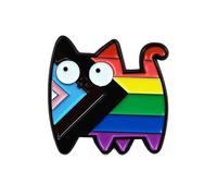 Pride Pins, Enamel Pin for Clothes, Pride Accessories Ally Pin, Backpack, LGBTQ+ Accessories, Rainbow Friends Accessories, Cat Pins, Pride Month Gift Idea (Rainbow)