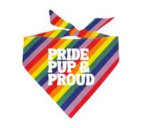 Pride Pup & Proud Dog Bandana | 100% Cotton Adjustable Triangle | Made in USA | Pride Day | LGBTQ+ | Rainbow | Equality | One Size |Rainbow Stripe (1280)