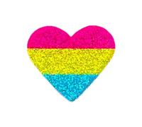 Pride Rainbow Brooch LGBTQ Progress Ally Heart Shaped Lapel Pin Glitter Acrylic Gay Lesbian Trans Pin, Acrylic, no gemstone