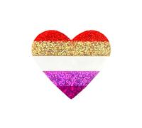 Pride Rainbow Brooch LGBTQ Progress Ally Heart Shaped Lapel Pin Glitter Acrylic Gay Lesbian Trans Pin, Acrylic, no gemstone