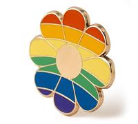 Pride Rainbow Flower Hard Enamel Pin Brooch - LGBTQ+ Accessory Lapel Pin for Jackets, Bags & Backpacks - Equality Pin Gift