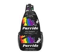 Pride Rainbow Gay Cats Purride Ally Support I Got Your Back Shoulder Bag Trendy Sling Bag Anti Theft Sling Backpack For Workout Sports Men