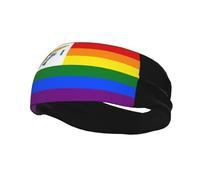 Pride Rainbow LGBT Flag of The United States Virgin Islands Headbands Men Women Non Slip Wicking Sports Sweatband for Gym Basketball Yoga Hairbands