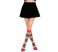 Pride Rainbow Socks, Pride Accessories, Long Womens Stripe Medium Tube Copsplay Fashion Show, Cute Colourful Casual Fashion Breathable Leg Warmers Thigh Highs Stockings, Day Gifts Crazy Sock