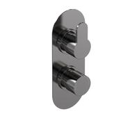 Balterley Pride Round Concealed Twin Thermostatic Shower Valve 1 Outlet, Pewter in Silver Balterley Silver