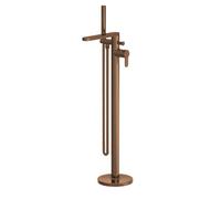 Pride Round Freestanding Bath Shower Mixer Tap With Kit - Brushed Bronze - Balterley