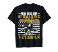 Pride Runs Deep Submarine Service Veteran Flag Patriotic Men T-Shirt